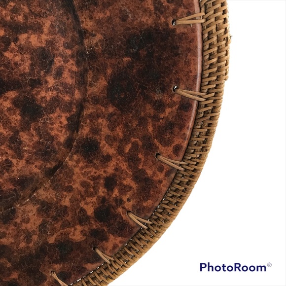 Pier 1 Faux Leather Decorative Plate - Picture 3 of 7